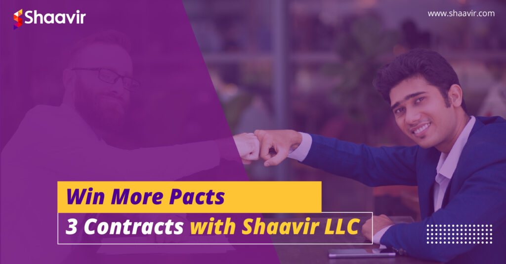 Two professionals fist bumping to celebrate a successful partnership with Shaavir LLC.